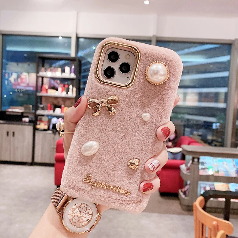 

Wool Butterfly Jewelled 3D Crystal Case For iPhone13 13ProMax 12 12ProMAX Shockproof back cover cases for girls