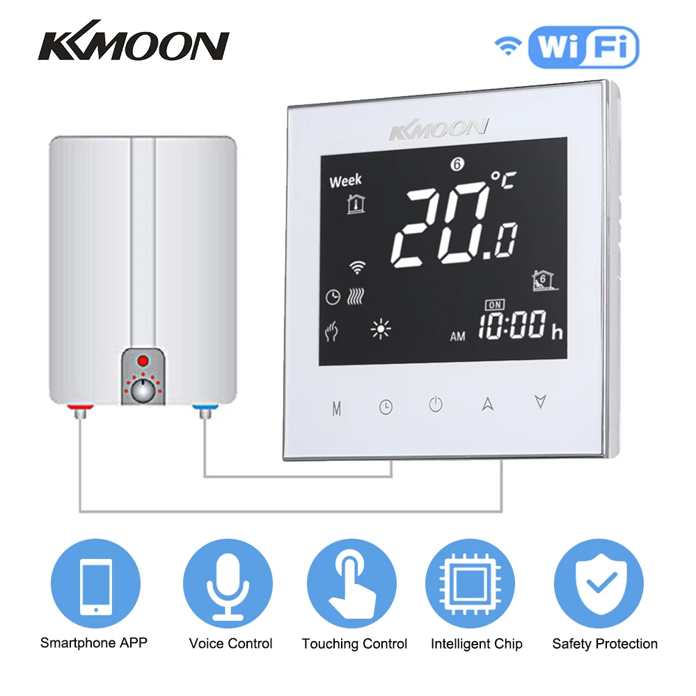 Термостат KKmoon цифровой с поддержкой Wi-Fi и сенсорным экраном | Обустройство дома