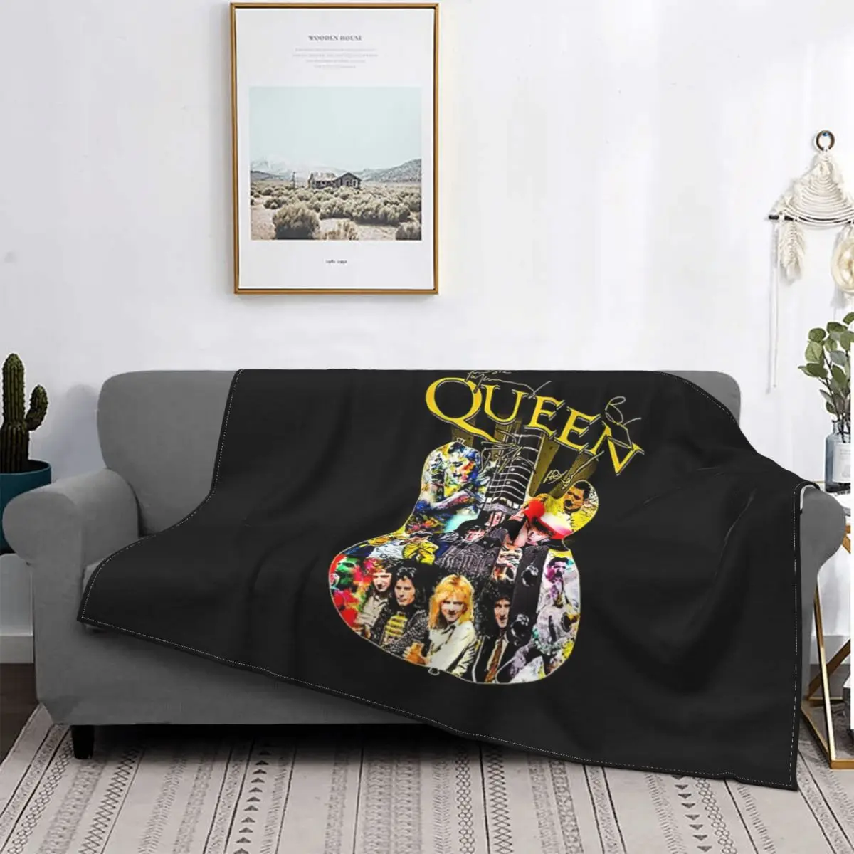 

Manta Queen Rock Band para cama, cubrecama a cuadros, colcha térmica 135, colchas de verano