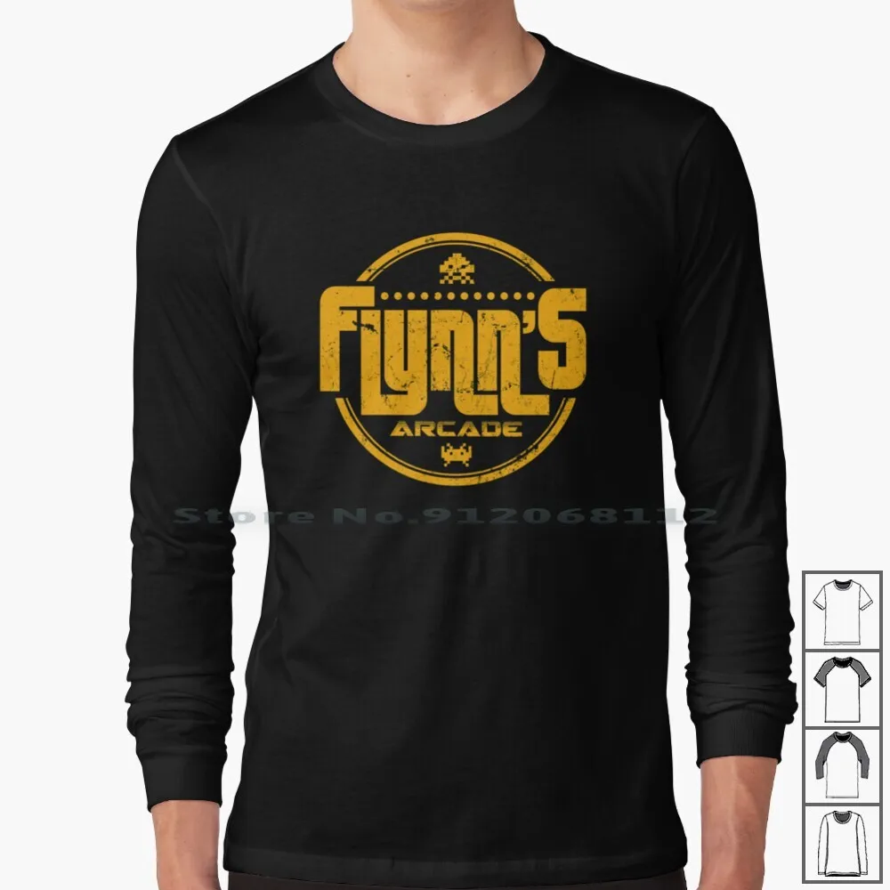 

Flynns Arcade Long Sleeve T Shirt Arcade Game Kevin Flynn Tron System Tron City Space Paranoids Matrix Blaster Vice Squad Light
