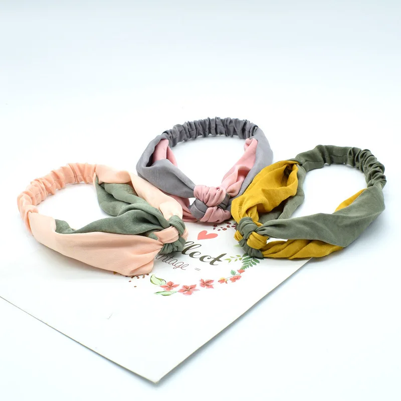 Модные мягкие атласные шифоновые эластичные повязки для волос женщин и девочек
