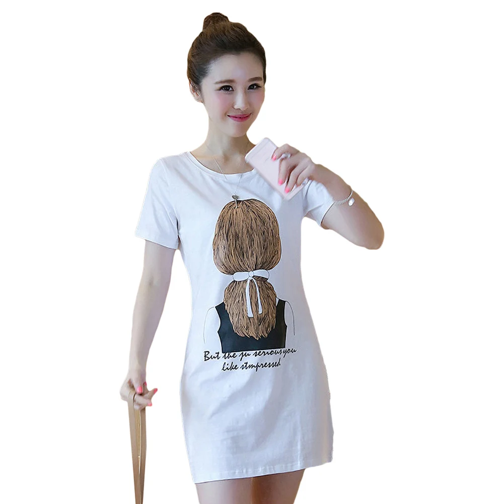 Женское длинное платье-футболка с коротким рукавом повседневное дышащее