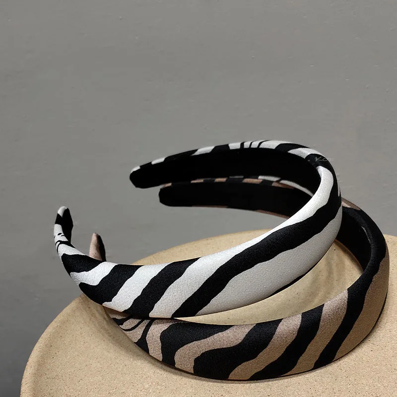 

Thick Striped Leopard Women Headbands Accessories Wedding Party Hair Band Dot Printed Wide Headwear Fabric Geometric Hairbands