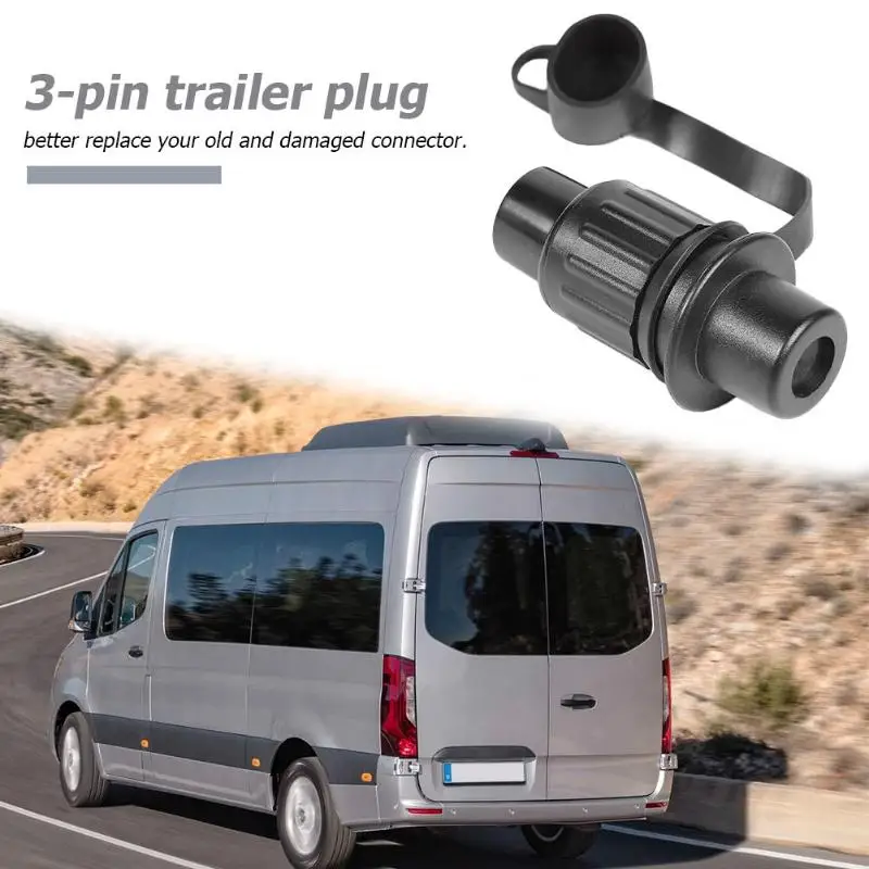 Waterproof 12V 3 Pin Electrical Cable Connector Plug for Trailer Caravan Truck Suitable Brake and Auxiliary Power Supply New | Автомобили