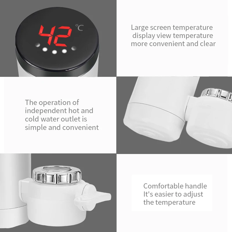 

saengQ Kitchen Electric Water Heater Tap Instant Hot Water Faucet Heater Cold Heating Faucet Tankless Instantaneous Water Heater