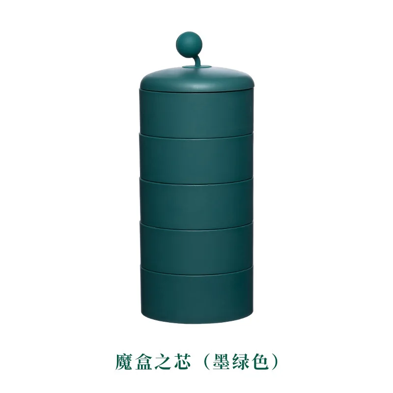 

360 Rotating Jewelry Organizer Makeup Storage Box Earring Ring Display Holder Desktop Dustproof Drawer Type Plastic Jewelry Box