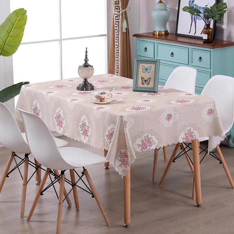 

Fabric Tablecloth Waterproof, Anti-scald and Oil-proof Disposable Tablecloth Coffee Table Tablecloth European Flower Table Mat