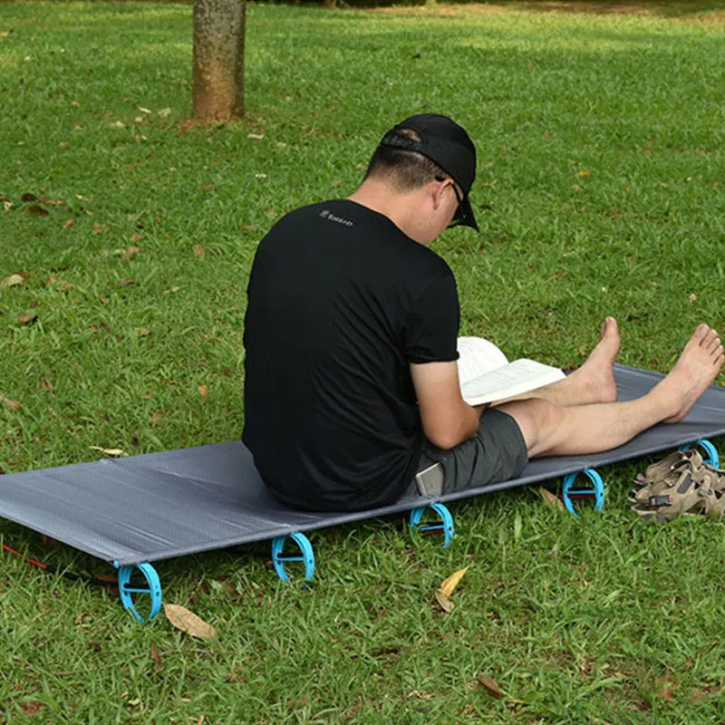 

Portable Ultralight Folding Bed Outdoor Camp Travel Cot Tent Bed Single Aluminium Alloy Comfortable Leisure Hiking Fishing Bed