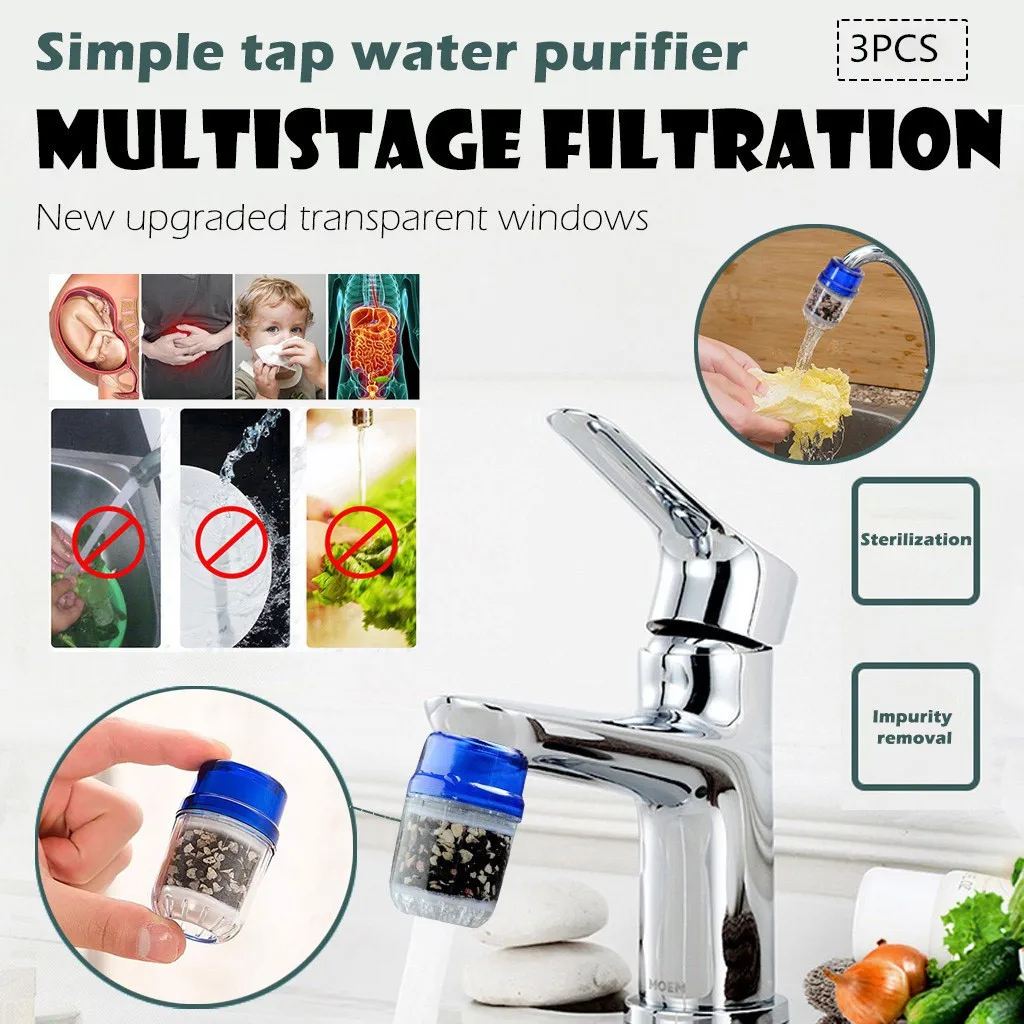 3 шт. домашний кухонный углеродный кран мини водопроводной фильтр очиститель