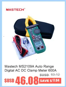 MASTECH MS2015A Автоматический цифровой AC 1000A токовые клещи True RMS мультиметр Частота Емкость тестер НТС