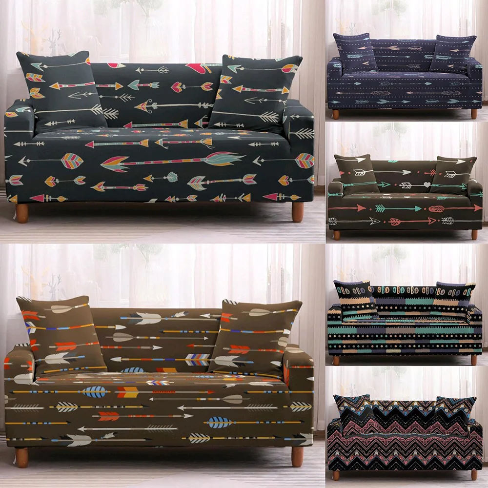 

Fashion Multicolor Arrow Pattern All Inclusive Elastic Sofa Cover Soft Couch Slipcovers 9 Colors 1-4 Seaters