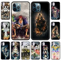 o one p piece d luffy anime japan luxury phone case for iphone 13 12 11 pro max xr x se xs 7 8 plus soft black matte cover shell