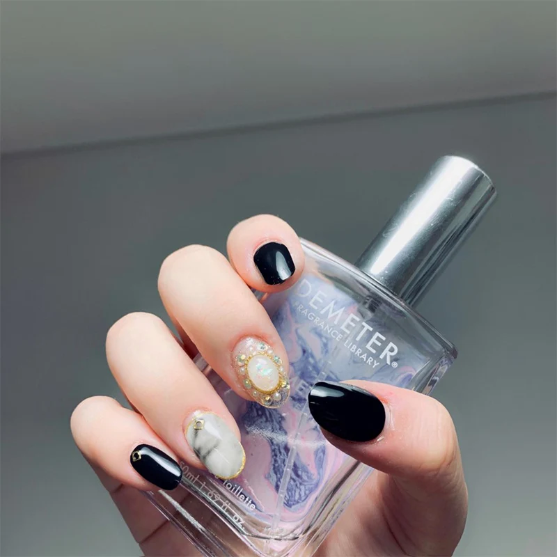 Женские сексуальные искусственные ногти в стиле панк женские мраморные с