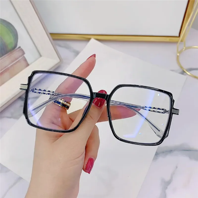 

iboode New Fashion Big Frame MetalPlain Mirror Men Women Vintage Clear Lens Eyeglasses Optical Frame Computer Goggle Eyewear