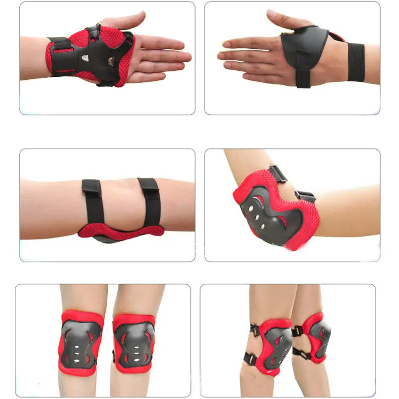7 Pcs Knee Brace Skating Protective Gear Set Wrist Guard Elbow Pad Bicycle Skateboard Ice Roller Protector Kid|Налокотники и