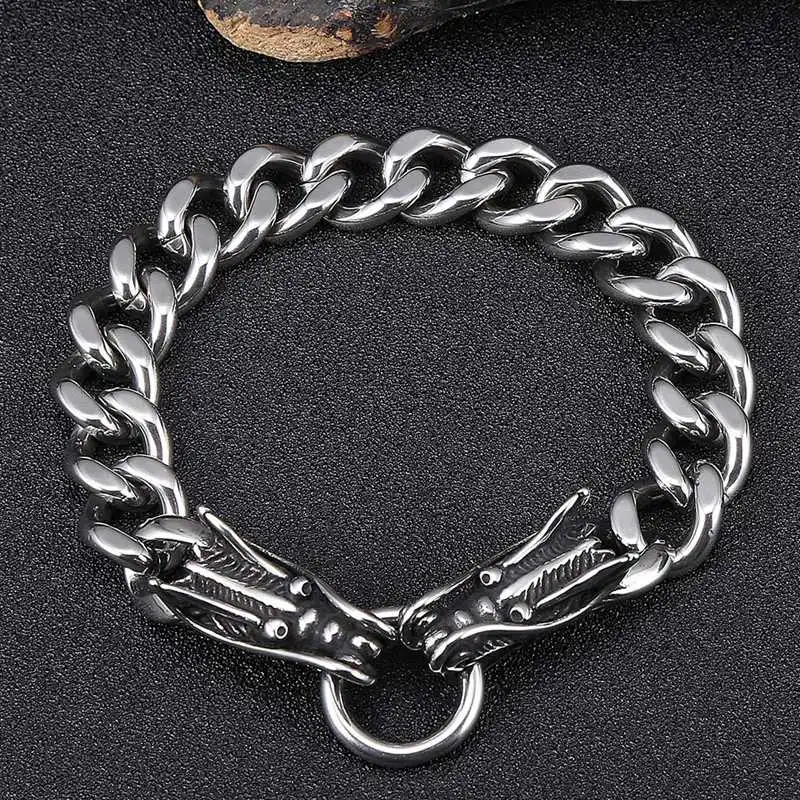 Браслет мужской панцирный из нержавеющей стали ювелирное изделие с двойной