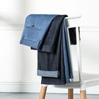 Мужские джинсы с высокой талией, повседневные Прямые тонкие удобные дышащие джинсовые брюки из модала, Новое поступление на лето 2021