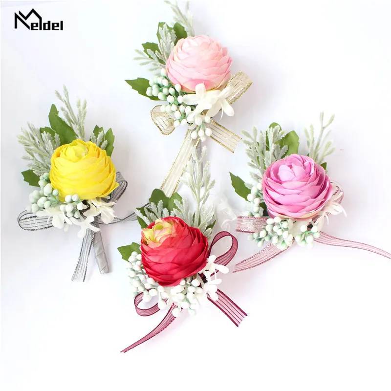 Meldel бутоньерка мужской свадебный браслет для подружек невесты шелковые розы