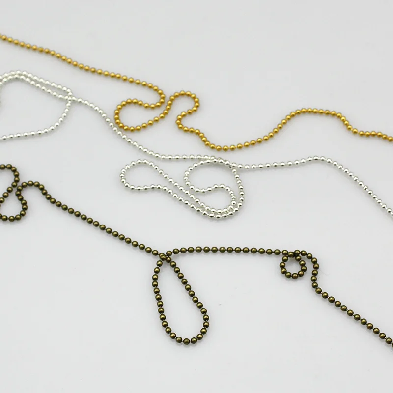 

5M 1.5mm Quality Silver plated Gold plated bronze Bead Chains Jewellery Making