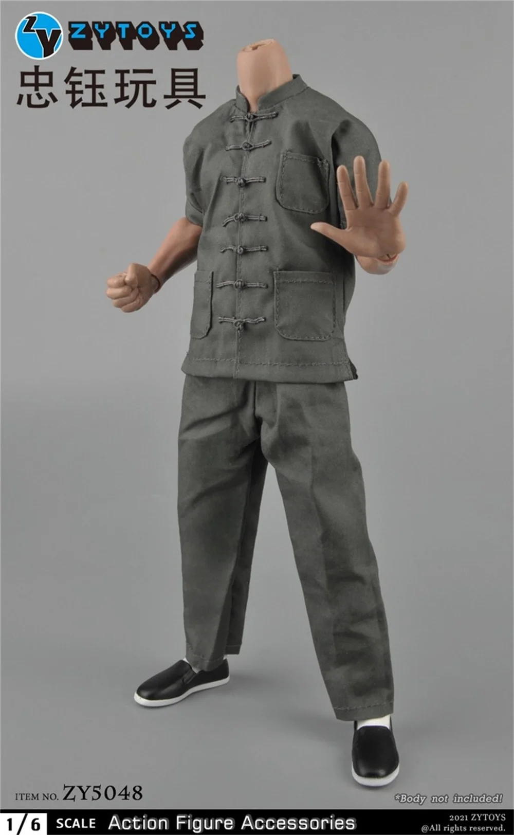 

In Stock 1/6th The Gray Dressing Suit Bruce Lee Kung Fu Shoes Vest Model No Body For 12inch Action Figures Collectable