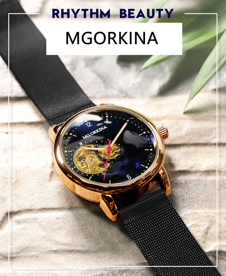 Reloj Hombre автоматические часы мужские s модные спортивные из нержавеющей стали сетки Группа скелет механические наручные часы для мужчин