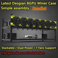 8 gpu v3c aluminum stackable frames open air mining for bitcon ethereum miner rig rack case computer tower eth miner frame rig 4