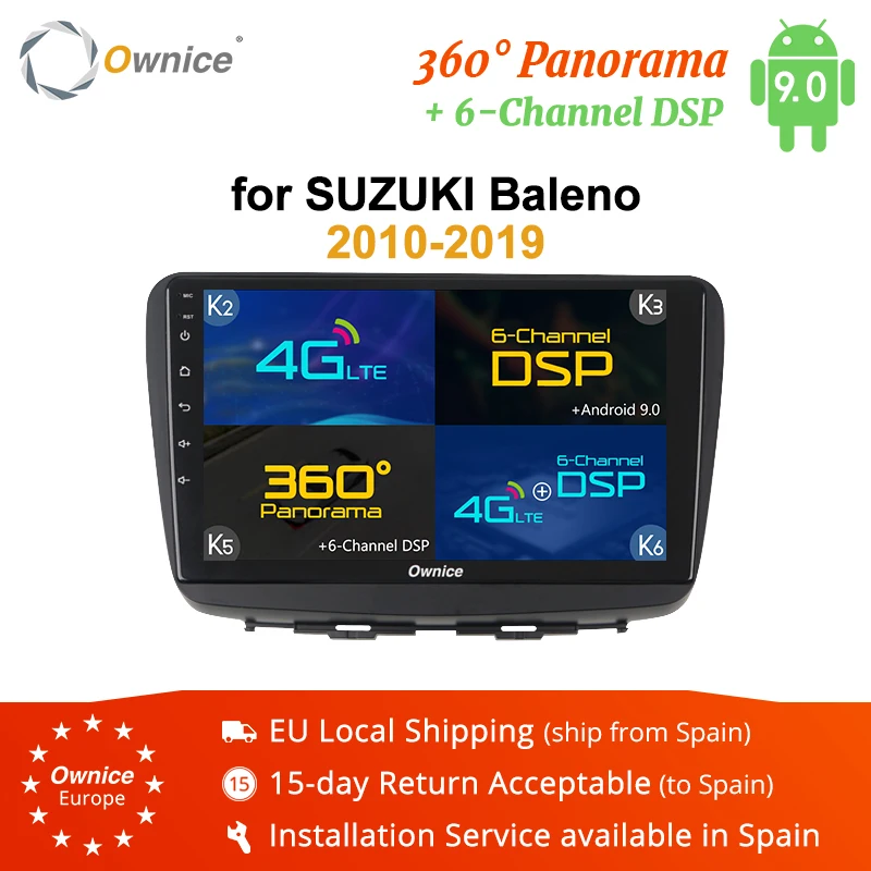Ownice DSP 4G SPDIF Android 9 плеер для Suzuki Baleno 2016 2017 2018 K3 K5 K6 360 панорама автомобильное радио Gps