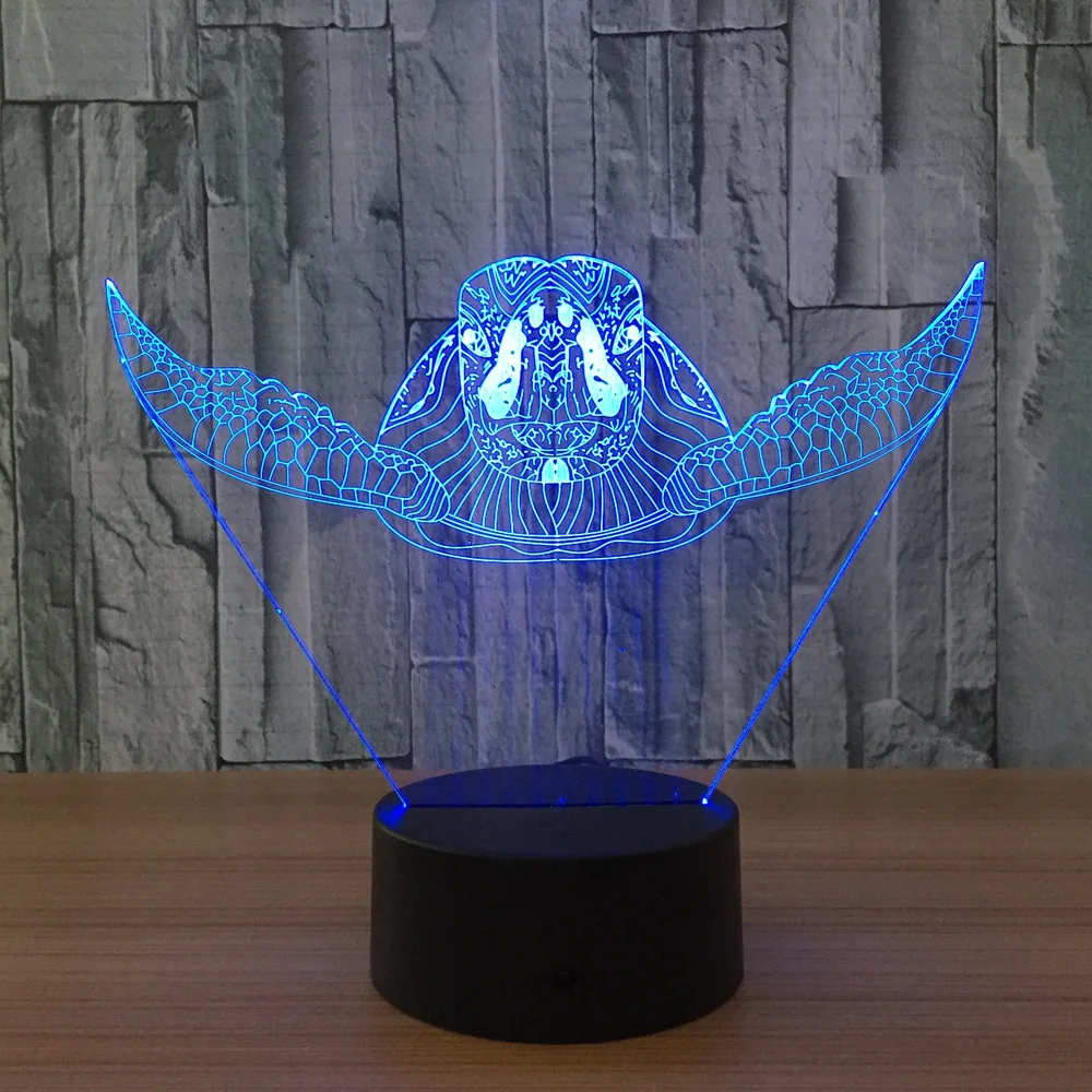 

Sea Turtles 3D Led Table Desk Lamp Kids Birthday Party Bedroom Decoration Figurines Night Lights 7 Colors Changing usb Lighting