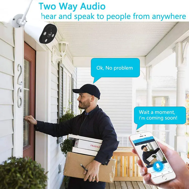 Камера SACAM HD 1080P Wi-Fi IP цилиндрическая ONVIF для улицы водонепроницаемая с замкнутым