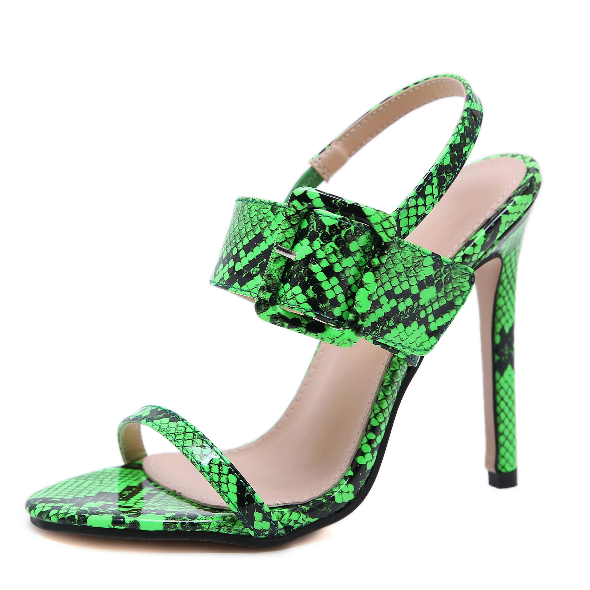 Leisure Elegant Sandals Women Peep Toe Ankle Strap High Ladies Shoes Mixed Colors Thin Heels Casual | Обувь