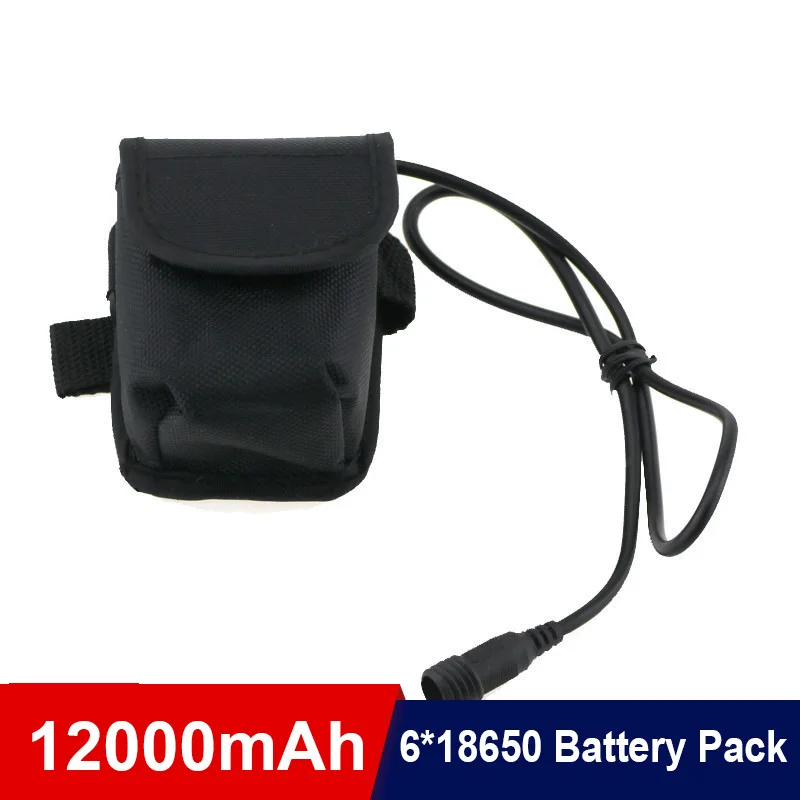 8.4V 12000mAh 18650 battery pack Bike Light Battery 6*18650 + battery bag for Bike Flashlight Bike Accessories Headlight