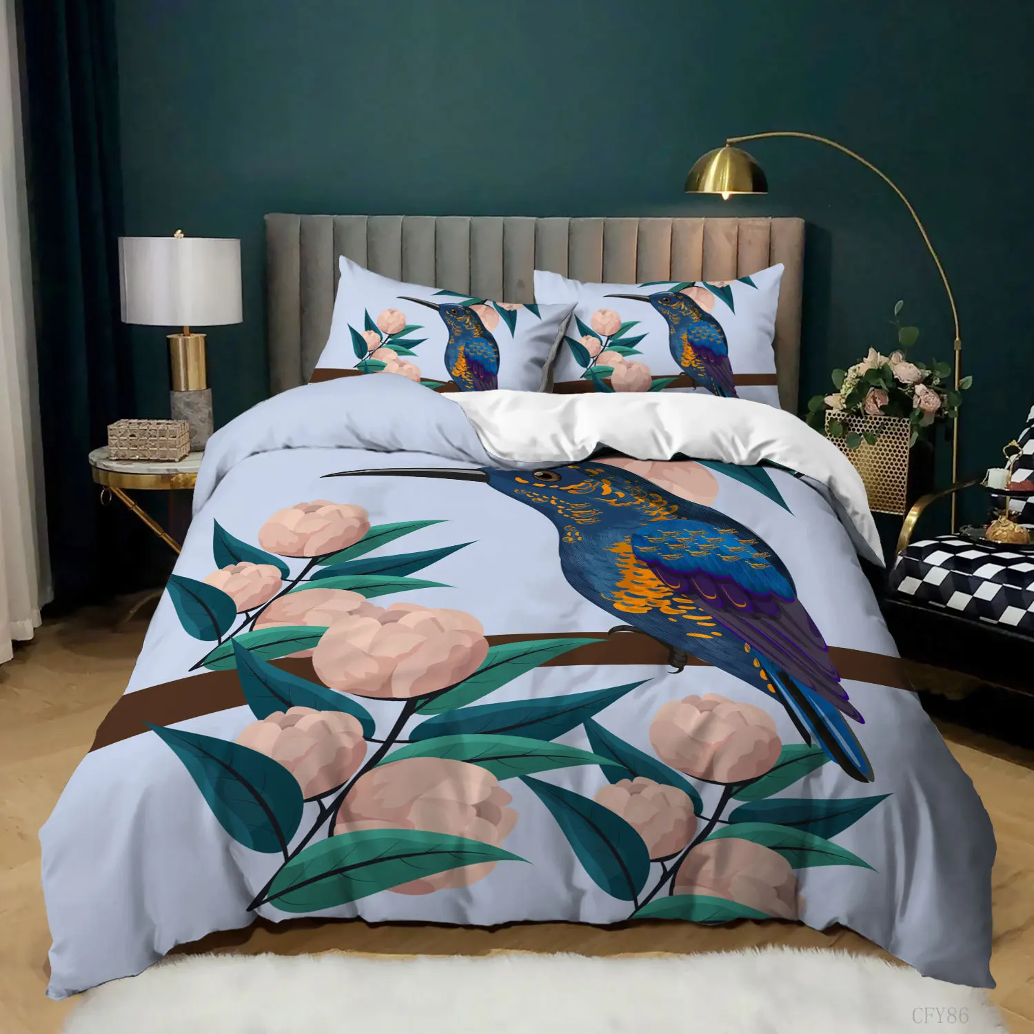 Birds and Flowers Style Bedding Set For Bedroom Soft Bedspreads For Bed Linen Comefortable Duvet Cover Quilt And Pillowcase