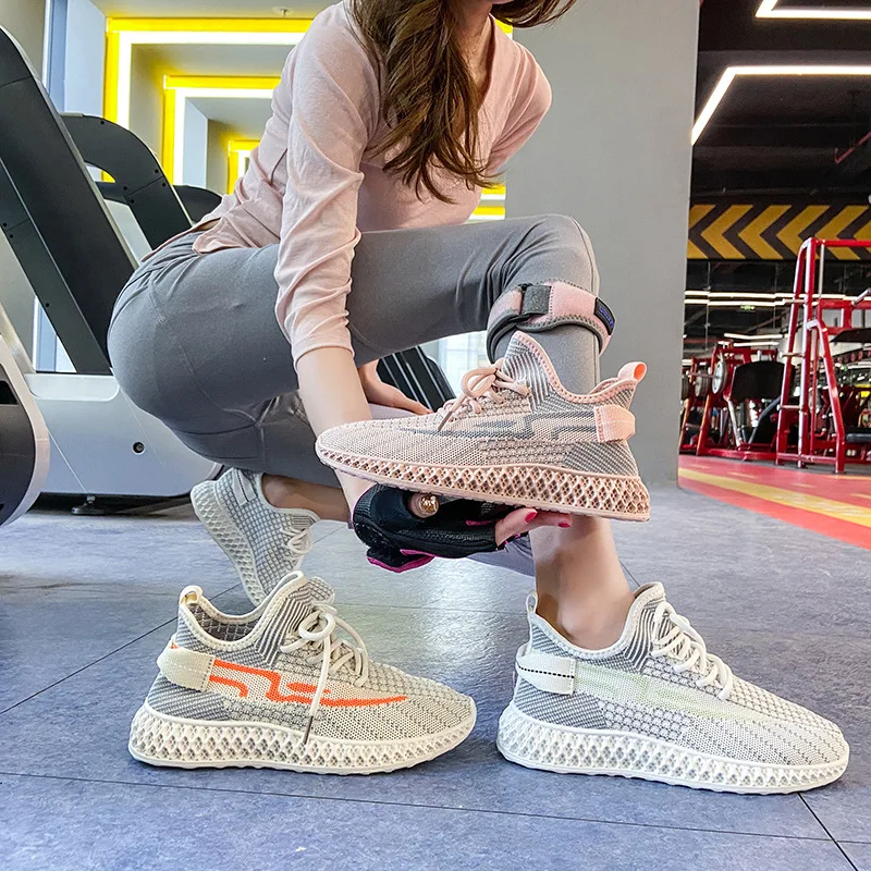 

Spring 2021 New Mesh Breathable Leisure Sports Shoes Women's Korean Chaofei Woven Shoes B189