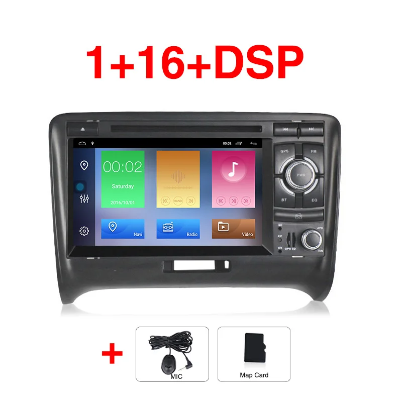 MEKEDE HD 1024x600 Android 9 2 DIN автомобильный DVD gps для Audi TT MK2 8J 2006 2007 2008 2009 2010 2011 2012 мультимедийный плеер радио - Цвет: 16G