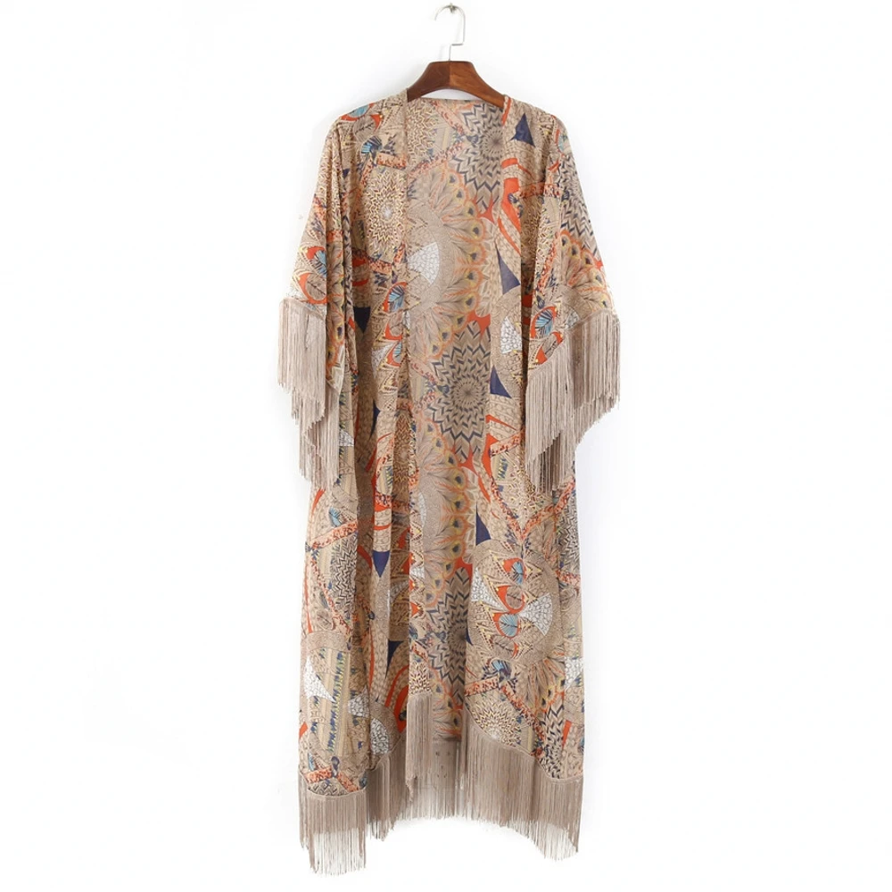 Японские кимоно Yukata кардиган с кисточками модная блуза для женщин 2021 длинный