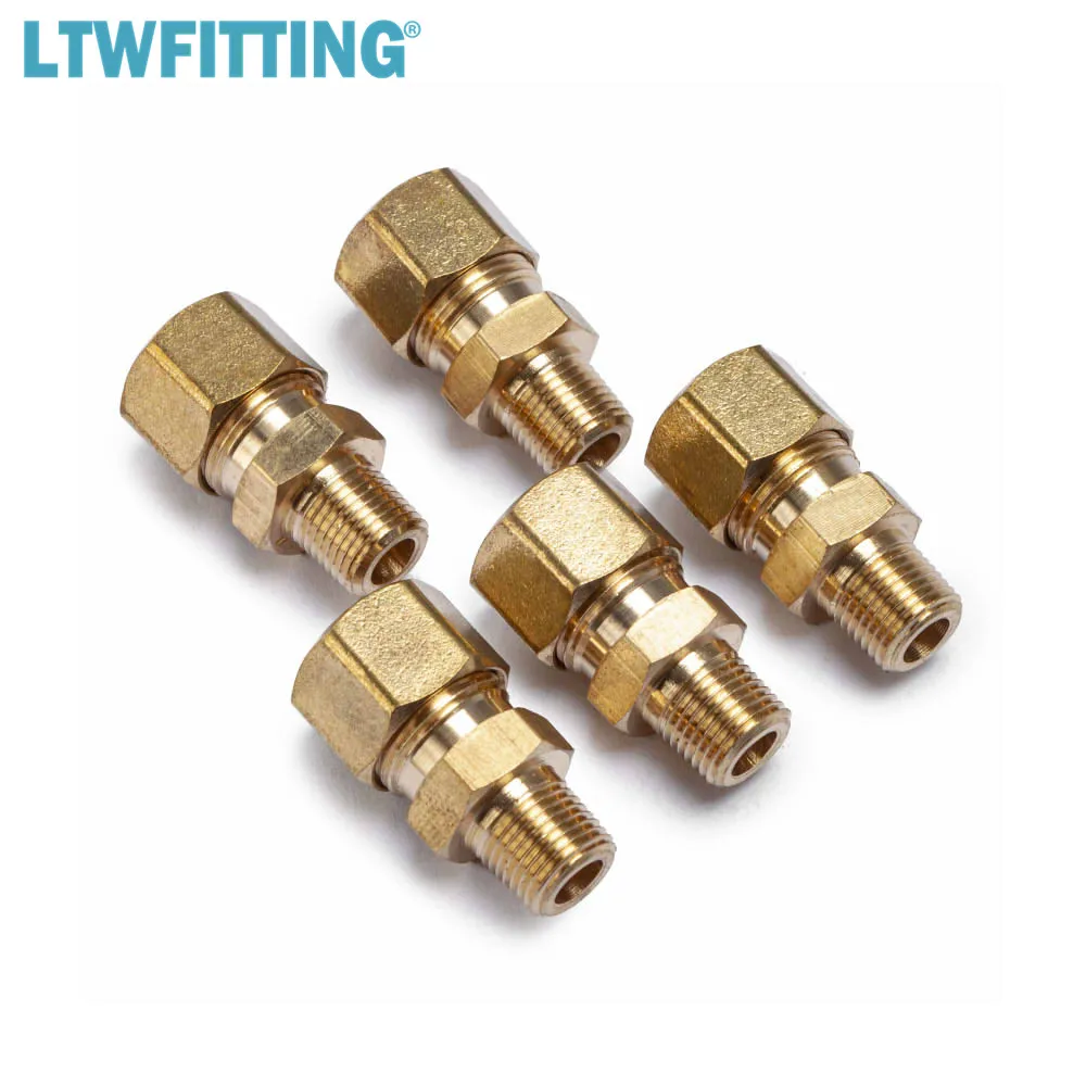 

LTWFITTING 3/8" OD x 1/8" Male NPT Compression Connector,BRASS COMPRESSION FITTING