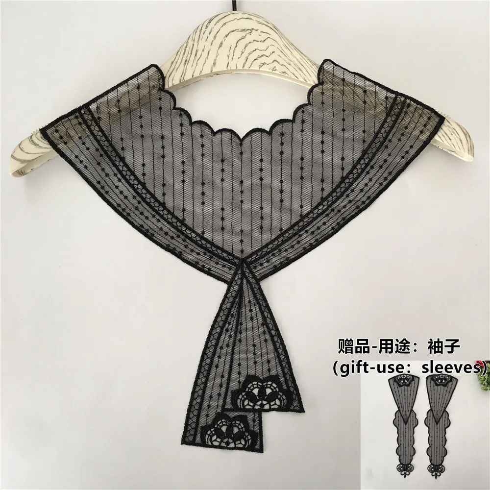 Высококачественная Черная фотоаппликация для платья кружевная ткань украшение
