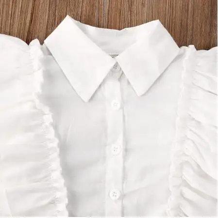 Комплекты одежды для маленьких девочек однобортный Топ без рукавов с оборками +