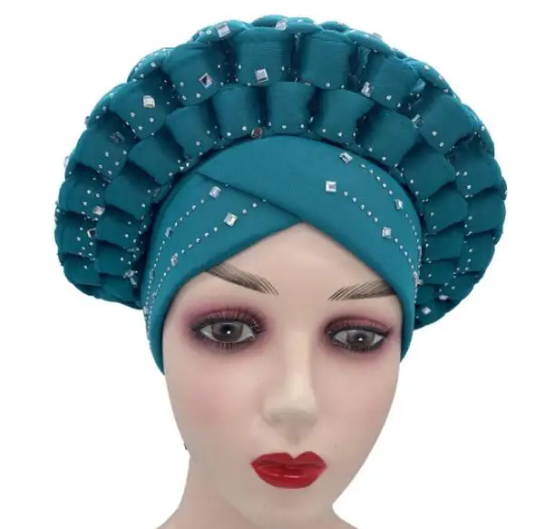 Модная женская головная повязка aso oke gele 2021 высококачественный Африканский