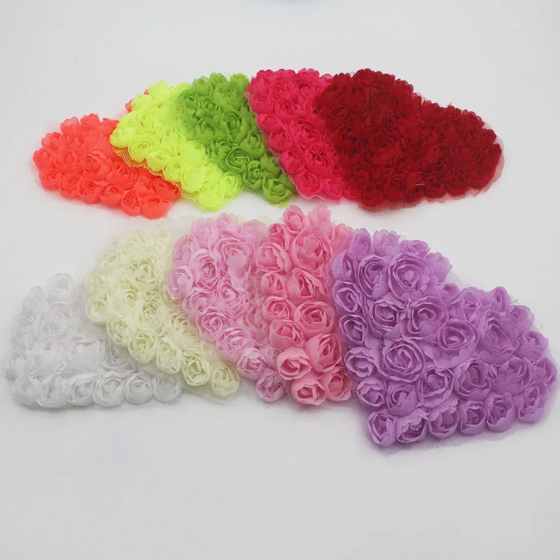 50 шт. 11 см шифоновая ткань розетка Сердце Аппликации для DIY новорожденных детей