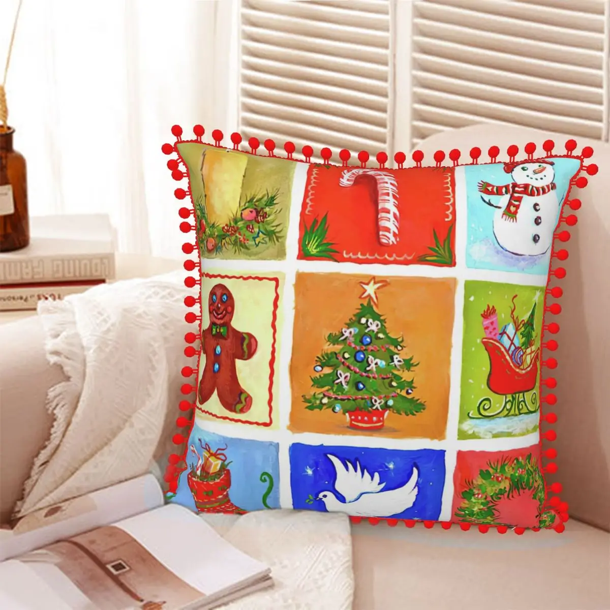 

Рождественские изображения, рождественские плюшевые наволочки для подушек, наволочки для диванных подушек, подушки