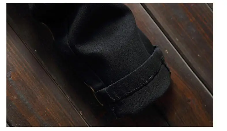 Mens jeans embroidered letters original design trousers new European American wind hole stretch black slim брюки мужские pants