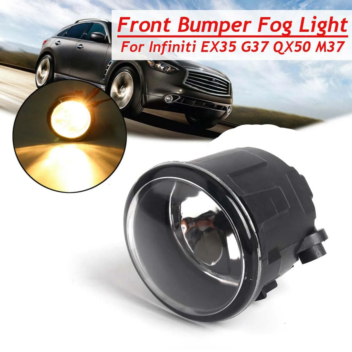 

Universal Car Front Bumper Fog Light For Nissan Juke Rogue For Infiniti EX35 FX35 G25 Lamp Driving Light With Bulb H11 1Pcs 12V