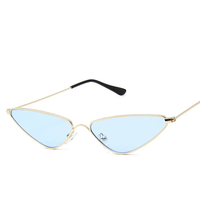 2022 Trend Small Sunglasses Women Fashion Triangle Metal Cateye Glasses Popular Multicolor Famous Brand High-end Design UV400 | Аксессуары