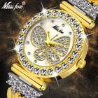 MISSFOX Бабочка Женские часы 2021 люксовый бренд с большим бриллиантом 18K золотые часы ремешок Дорогие Специальные водонепроницаемые женские часы