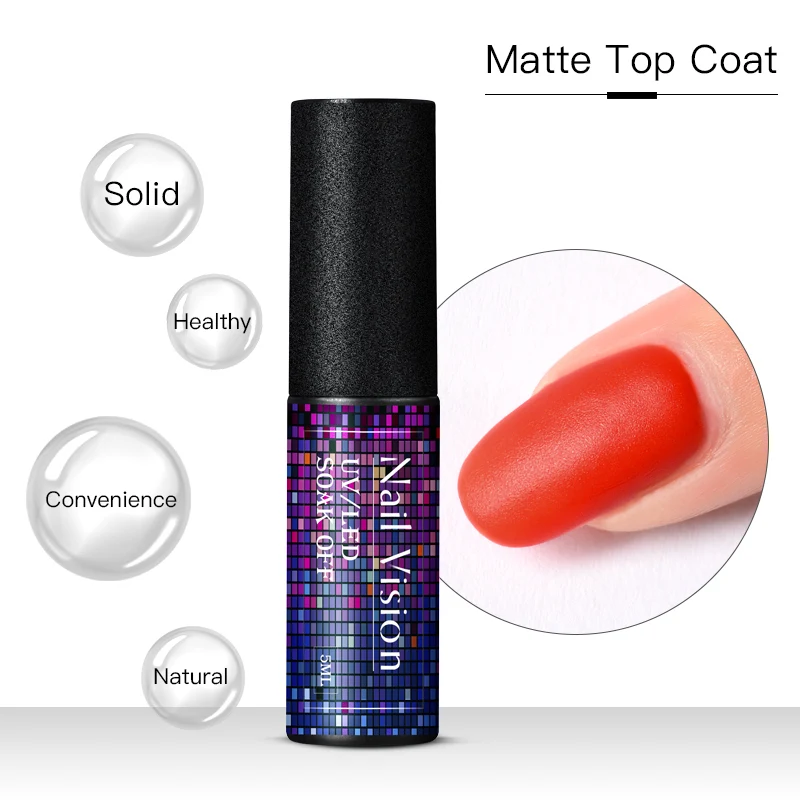 Зрение ногтей матовое верхнее покрытие для дизайна функциональный Гель-лак УФ-и
