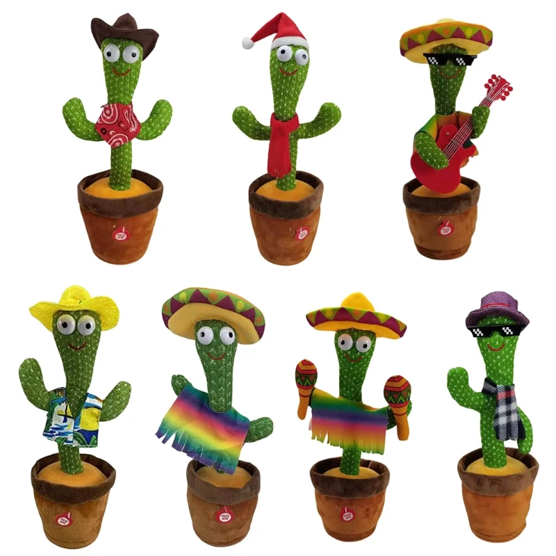 

Interactive Swing Cactus Plush Toys, Electronic Shake Dancing Cactus Funny Plush Toys for Home Window Decoration