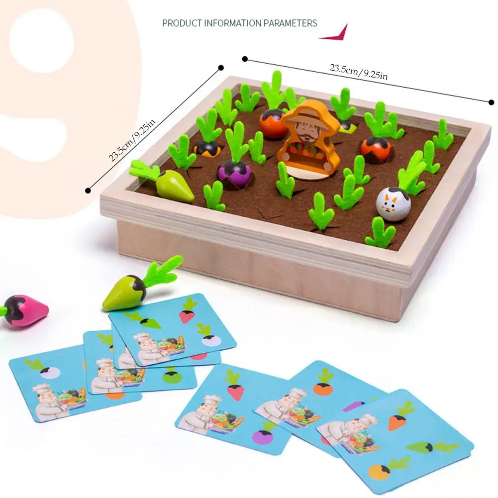 

1Pc Wooden Vegetable Memory Game Memory Training Chess Radish Chess Creative Chess Memory Game Educational Toy for Kids