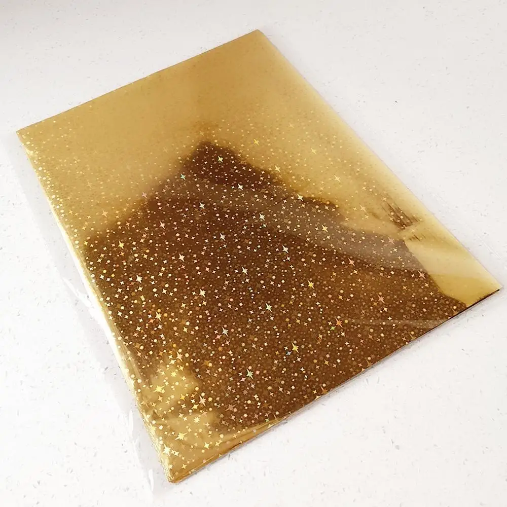 

Five Stars Gold 50 Pcs/lot Hot Stamping Foil Paper 21x29cm A4 Size Transfer Hard Box and Plastic Material