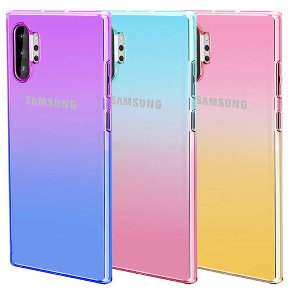 Роскошный тонкий прозрачный цветной чехол для телефона Samsung Note 8 9 10 Note10plus M10 20 30